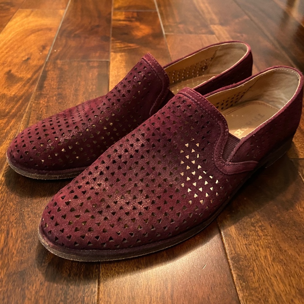 Trask Metallic Pewter Loafers Slip-On